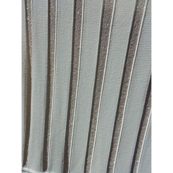 Torn by Ronny Kobo Beth Sleeveless Dress Small Silver Metallic Stripes White - Picture 4 of 5